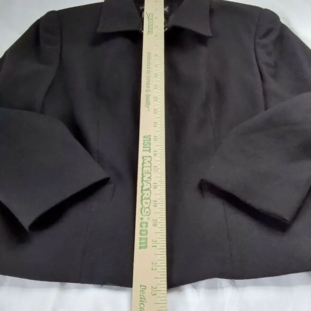 SAG HARBOR Women's‎ Black  Zip Jacket Dress Coat 100% Pure Wool, Size 4 Petite - Picture 4 of 7